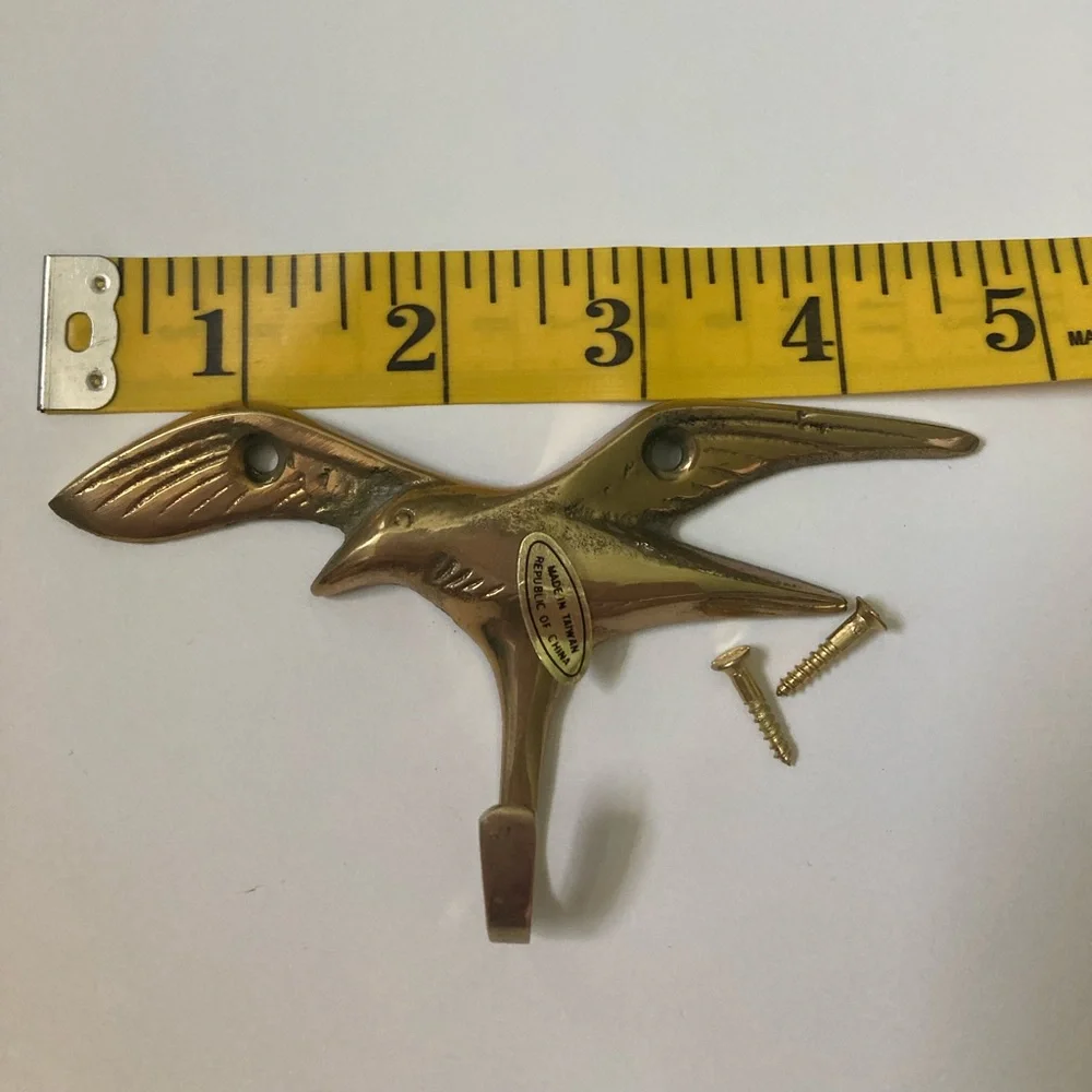 Vintage Brass Seagull Hook
